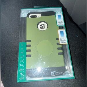 iPhone 8 Plus Army Green & Black dual layer full body phone case- Brand New!!